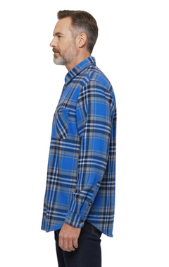 Men's Heathered Fleece Overshirt with Chest Pockets — Button Front