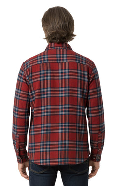 Men's Heathered Fleece Overshirt with Chest Pockets — Button Front