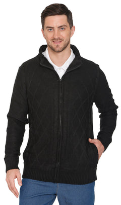 Men's Sherpa Fleece Lined Zip Front Sweater Jacket