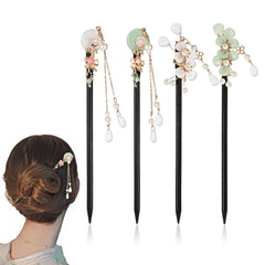 4 Pcs Traditional Flower Hair Sticks Chinese Hair Sticks Vintage Hanfu Hair Accessories Hair Sticks for Buns Chopsticks for Hair Classic Hair Fork for Long Hair Women