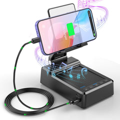 Gifts for Mom Women Men Dad Foldable Adjustable Cell Phone Stand with Wireless Bluetooth Speaker and Portable Charger Cellphone Holder Unique Birthday Gifts Cool Gadget for Her Husband Him Boyfriend