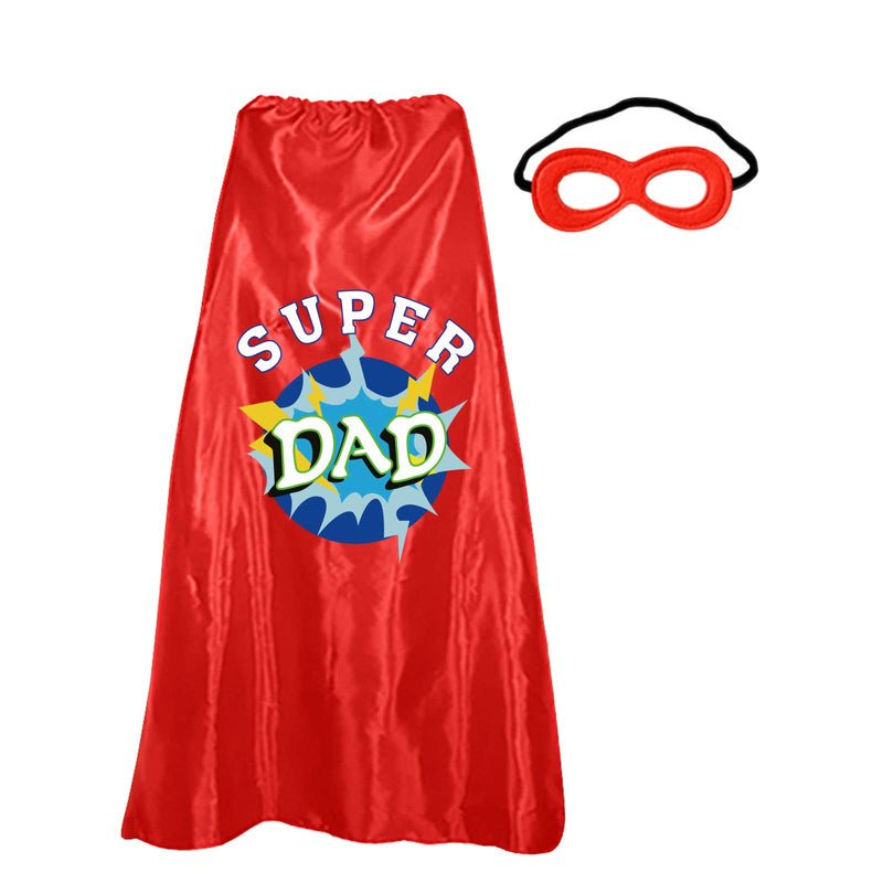 D.Q.Z Superhero Cape and Mask for Adults Fathers Day Gifts for Dad Men Birthday Family Day Party (Red)