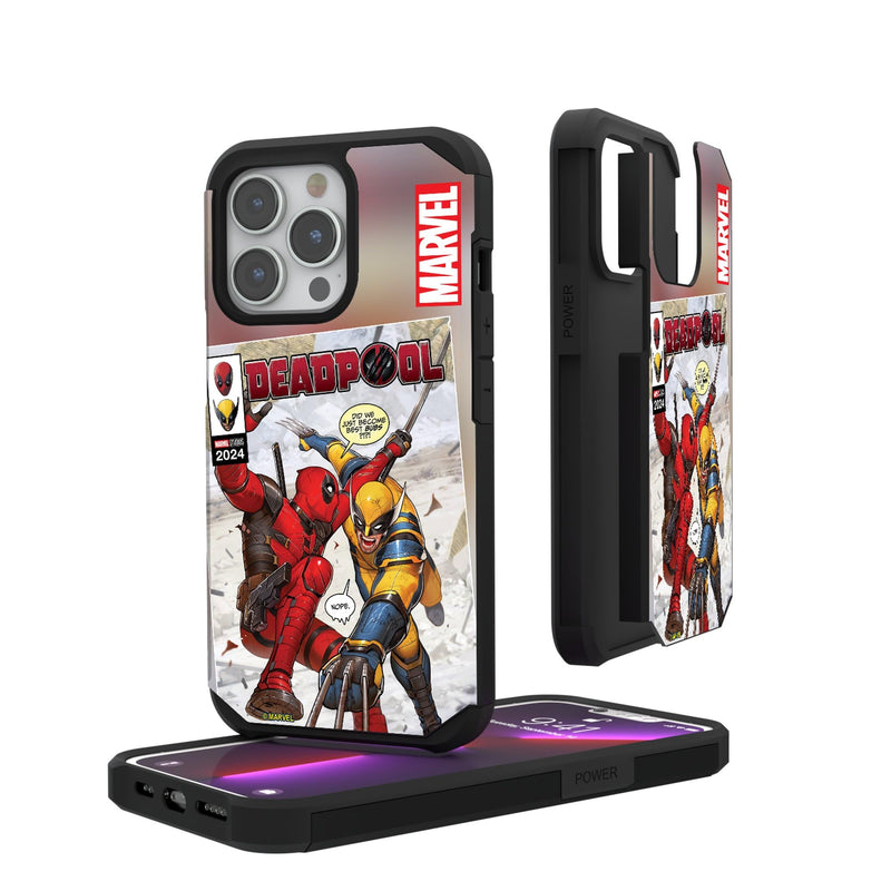 Keyscaper Marvel Deadpool Wolverine Cover Art Rugged Cell Phone Case for iPhone 13 [Adamantium Logan Bub Snikt Wolverine] Black
