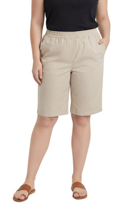 Women's Easy Pull-On Bermuda Shorts in Denim and Twill-Brandy Journey