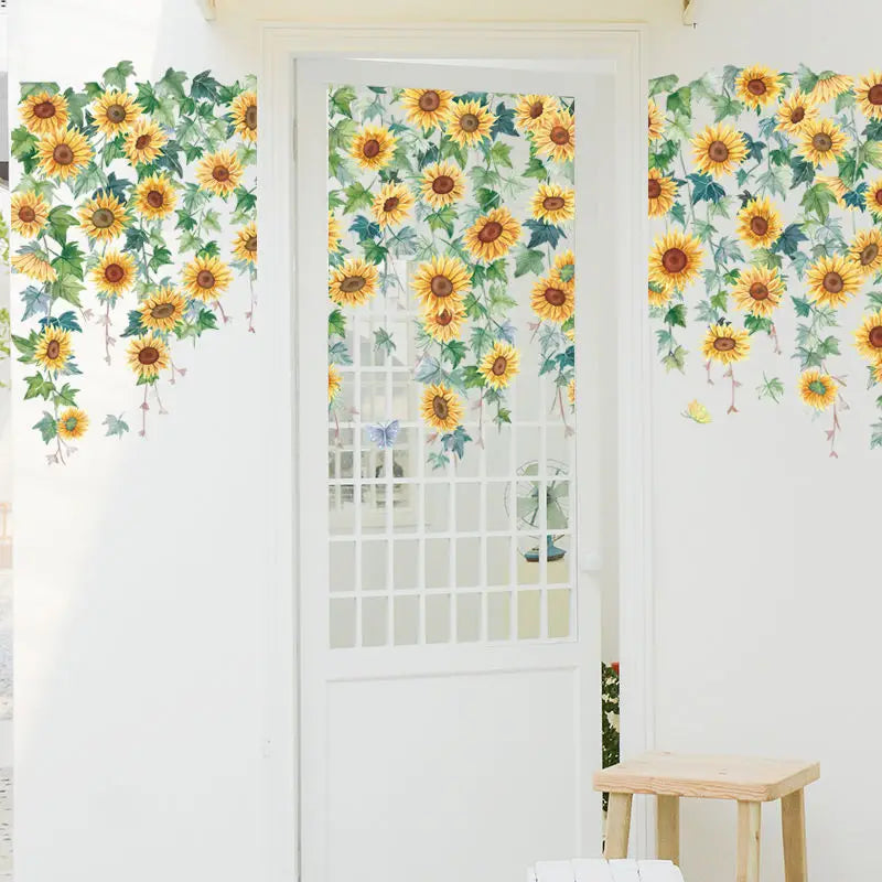 2pcs Removable Sunflower Wall Stickers for Home Decor