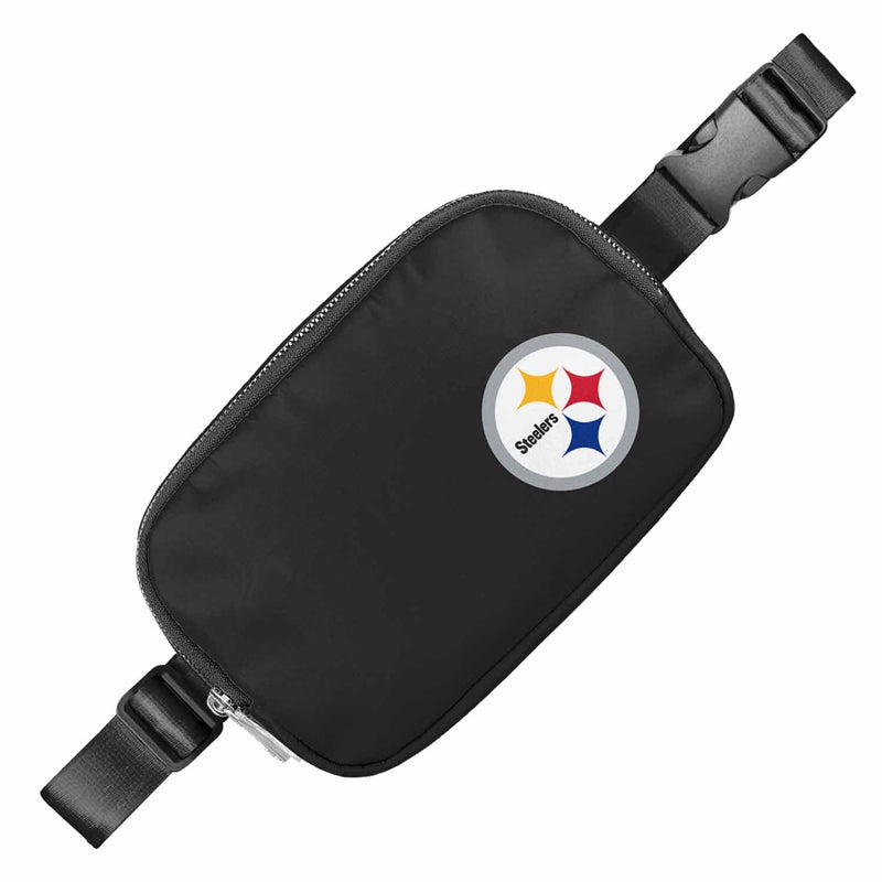 FOCO NFL Gameday On The Move Crossbody Belt Bag - Officially Licensed - Stadium Approved - Adjustable & Stylish (Pittsburgh Steelers - Black)