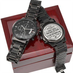 To My Soulmate Turn Back the Clock (Charcoal Black)  Men's Watch