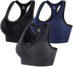 High-Impact Padded Sports Bras — Racerback Workout Set