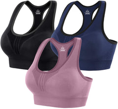 High-Impact Padded Sports Bras — Racerback Workout Set
