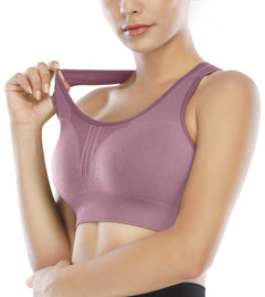 High-Impact Padded Sports Bras — Racerback Workout Set