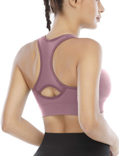 High-Impact Padded Sports Bras — Racerback Workout Set