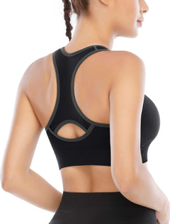 High-Impact Padded Sports Bras — Racerback Workout Set