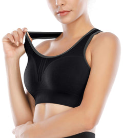 High-Impact Padded Sports Bras — Racerback Workout Set