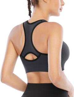 High-Impact Padded Sports Bras — Racerback Workout Set
