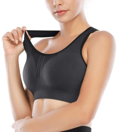 High-Impact Padded Sports Bras — Racerback Workout Set