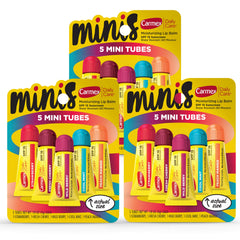 Carmex Daily Care Minis Moisturizing Lip Balm Tubes SPF 15 Multi-Flavor Lip Balm Pack 15 Count (3 Packs of 5)