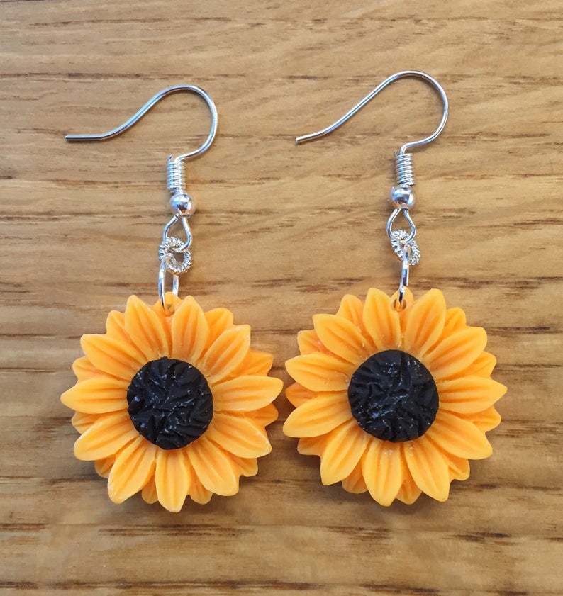 Korean Style Vintage Sunflower Flower Earrings