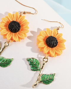 Korean Style Vintage Sunflower Flower Earrings