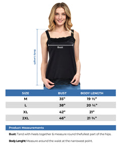 Women's Lace Trim Sleeveless Cotton Blend Tank Top