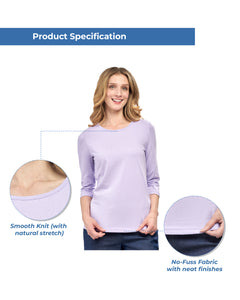 Women's 3/4 Sleeve Crew Neck Top — Comfortable Jersey Knit