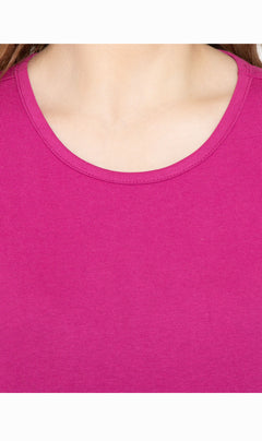 Women's Short Sleeve Crew Neck T-Shirt — Relaxed Fit Cotton Blend
