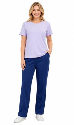Women's Short Sleeve Crew Neck T-Shirt — Relaxed Fit Cotton Blend