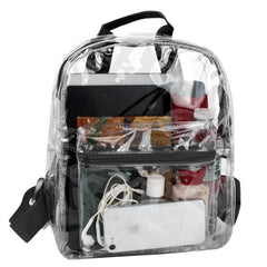 MADISON & DAKOTA Clear Mini Backpacks for Beach Travel - Stadium Approved Bag with Adjustable Straps