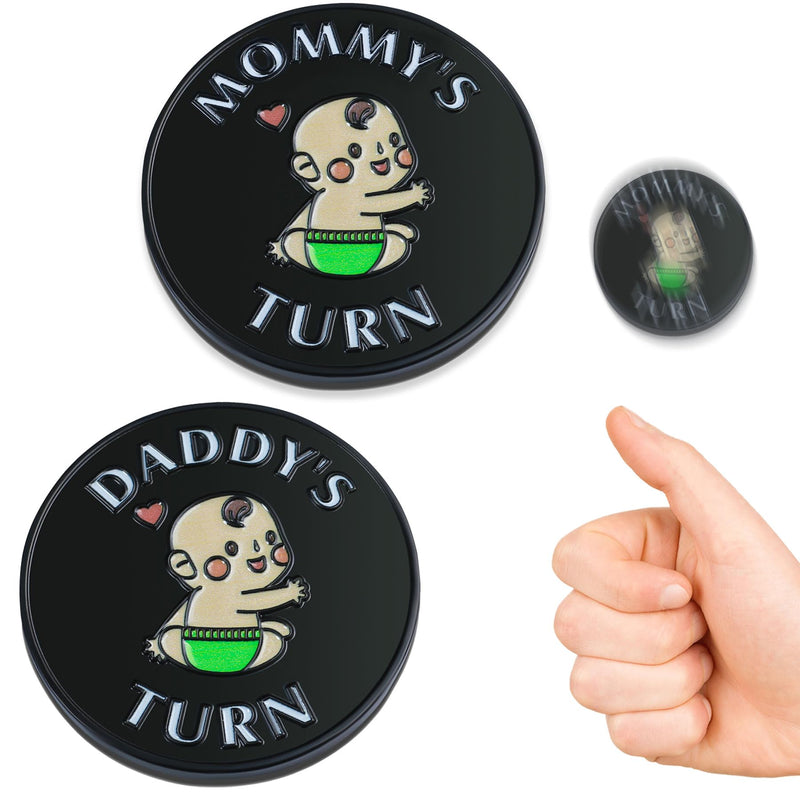 Fathers Day New Baby Gifts for ParentsDouble-Sided Decision Coin Gift for New Mom & DadFunny Baby Shower Gifts for CoupleGifts for Pregnant Women as Halloween Thanksgiving Christmas Gift，D-Black