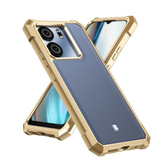 Ailiber for BLU View 5 Case, BLU View5 B160V Clear Phone Case, Transparent [Anti Yellowing], with [Screen Protector], Dual Layer Shockproof Bumper, Silicone Cell Phone Case-Gold