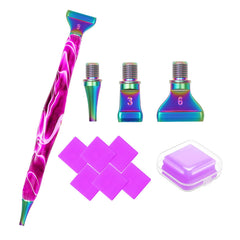 Diamond Art Pens Tools Diamond Painting Accessories Kits with Screw Metal Tip Roller Diamond Painting Pen Drill Bead Dot Pens for Art Craft Nail (Purple Pen Color 6)