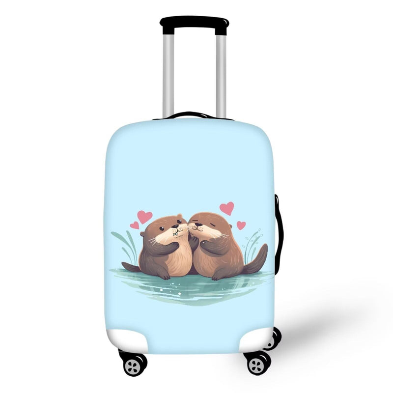 TODIYADDU Love Sea Otter Suitcase Cover for Women Fashionable Luggage Cover Machine Washable Luggage Protector Sleeve Present for Mothers Day Back to School Day L