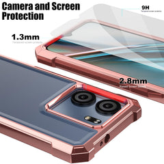 Ailiber for BLU View 5 Case, BLU View5 B160V Clear Phone Case, Transparent [Anti Yellowing], with [Screen Protector], Dual Layer Shockproof Bumper, Silicone Cell Phone Case-Gold