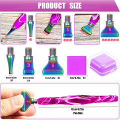Diamond Art Pens Tools Diamond Painting Accessories Kits with Screw Metal Tip Roller Diamond Painting Pen Drill Bead Dot Pens for Art Craft Nail (Purple Pen Color 6)