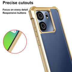 Ailiber for BLU View 5 Case, BLU View5 B160V Clear Phone Case, Transparent [Anti Yellowing], with [Screen Protector], Dual Layer Shockproof Bumper, Silicone Cell Phone Case-Gold