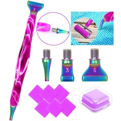 Diamond Art Pens Tools Diamond Painting Accessories Kits with Screw Metal Tip Roller Diamond Painting Pen Drill Bead Dot Pens for Art Craft Nail (Purple Pen Color 6)