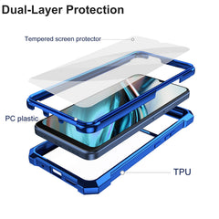 Ailiber for BLU View 5 Case, BLU View5 B160V Clear Phone Case, Transparent [Anti Yellowing], with [Screen Protector], Dual Layer Shockproof Bumper, Silicone Cell Phone Case-Gold