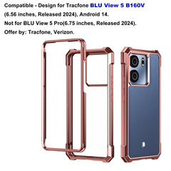 Ailiber for BLU View 5 Case, BLU View5 B160V Clear Phone Case, Transparent [Anti Yellowing], with [Screen Protector], Dual Layer Shockproof Bumper, Silicone Cell Phone Case-Gold