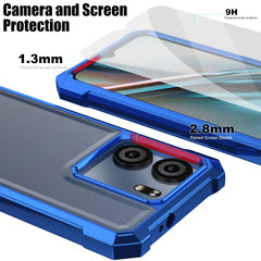 Ailiber for BLU View 5 Case, BLU View5 B160V Clear Phone Case, Transparent [Anti Yellowing], with [Screen Protector], Dual Layer Shockproof Bumper, Silicone Cell Phone Case-Gold