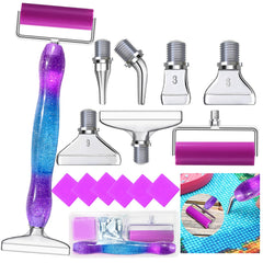 Diamond Art Pens Tools Diamond Painting Accessories Kits with Screw Metal Tip Roller Diamond Painting Pen Drill Bead Dot Pens for Art Craft Nail (Purple Pen Color 6)