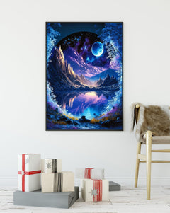 KINPLUB Moonlight Beach Diamond Painting Kits for Adults, 5D Seaside Moon Diamond Art Kits for Beginners, DIY Full Drill Paint with Diamond, Home Wall Decor 12 x 16 Inch