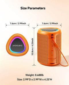 Portable Bluetooth Speaker Beach Essentials: Powerful Crystal Clear Sound/Dynamic Light/IPX5 Waterproof/All Day Playtime/Wireless BT 5.3/TWS Paring, Mom Gifts, Outdoor|Travel|Camping|Pool Accessories