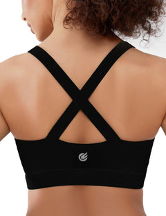 High-Support Pickleball Sports Bra — Molded Cup Crisscross Back