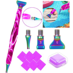 Diamond Art Pens Tools Diamond Painting Accessories Kits with Screw Metal Tip Roller Diamond Painting Pen Drill Bead Dot Pens for Art Craft Nail (Purple Pen Color 6)