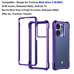 Ailiber for BLU View 5 Case, BLU View5 B160V Clear Phone Case, Transparent [Anti Yellowing], with [Screen Protector], Dual Layer Shockproof Bumper, Silicone Cell Phone Case-Gold