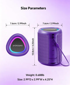 Portable Bluetooth Speaker Beach Essentials: Powerful Crystal Clear Sound/Dynamic Light/IPX5 Waterproof/All Day Playtime/Wireless BT 5.3/TWS Paring, Mom Gifts, Outdoor|Travel|Camping|Pool Accessories