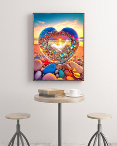 KINPLUB Moonlight Beach Diamond Painting Kits for Adults, 5D Seaside Moon Diamond Art Kits for Beginners, DIY Full Drill Paint with Diamond, Home Wall Decor 12 x 16 Inch