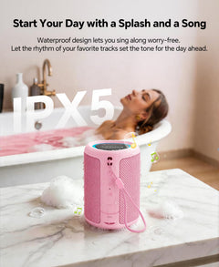 Portable Bluetooth Speaker Beach Essentials: Powerful Crystal Clear Sound/Dynamic Light/IPX5 Waterproof/All Day Playtime/Wireless BT 5.3/TWS Paring, Mom Gifts, Outdoor|Travel|Camping|Pool Accessories