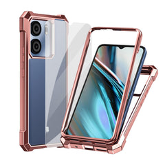 Ailiber for BLU View 5 Case, BLU View5 B160V Clear Phone Case, Transparent [Anti Yellowing], with [Screen Protector], Dual Layer Shockproof Bumper, Silicone Cell Phone Case-Gold