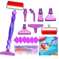 Diamond Art Pens Tools Diamond Painting Accessories Kits with Screw Metal Tip Roller Diamond Painting Pen Drill Bead Dot Pens for Art Craft Nail (Purple Pen Color 6)