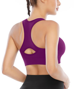 High-Impact Padded Sports Bras — Racerback Workout Set